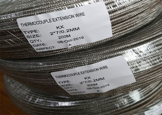 Хорошая цена 2x0.5 мм 2x0.6 мм 2x0.8 мм Тип E Термопары расширения проволока Металлический щит стекловолокно / PFA Изолированный онлайн